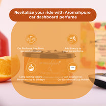 Aromahpure Dashboard Car Perfume with 50 ML Miniature Fragrance Oil (Rose, Orange)