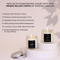 Aromahpure Soy Wax Silver Screw Jar Candles, 55 Hours Burning Time Guaranteed (Lavender, Rose & Geranium)