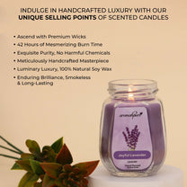 Aromahpure Soy Wax Big Octa Jar Candle, 84 Hours Burning Time Guaranteed (Joyful Lavender, Vanilla Fantasy)