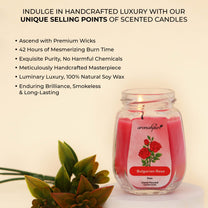 Aromahpure Soy Wax Octa Jar Candle, 42 Hours Burning Time Guaranteed (Charming Rose)