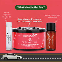 Aromahpure Dashboard Car Perfume with 50 ML Miniature Fragrance Oil (Oud Essence, Watermelon Slice)