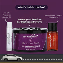Aromahpure Dashboard Car Perfume with 50 ML Miniature Fragrance Oil (Jasmine, Blackcurrant)