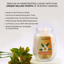 Aromahpure Soy Wax Big Octa Jar Candle, 84 Hours Burning Time Guaranteed (Frangipani Dreams, Charming Rose)