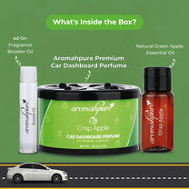 Aromahpure Dashboard Car Perfume with 50 ML Miniature Fragrance Oil (Coffee, Greenapple)