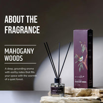 Aromahpure Premium Reed Diffuser | Mahogany | 60 ML with 4 Fiber Reed Sticks Long Lasting Upto 35 Days | Room Freshener for Bedroom, Washroom, Office | Toxin Free, Aromatherapy, Stress Relief