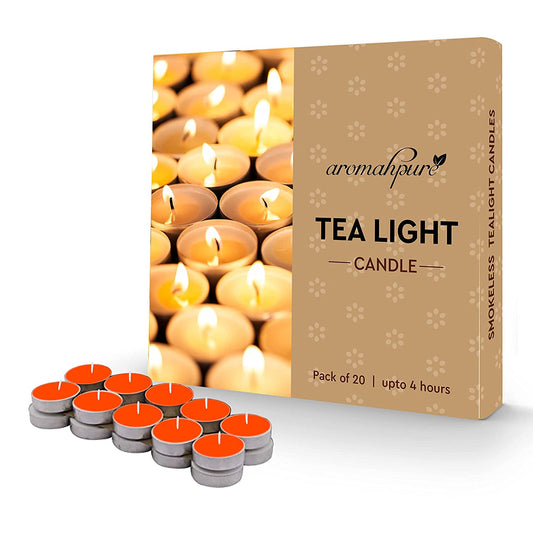 Aromahpure Scented Soy Wax Tealight Candles (10 Grams) (Orange) Pack of 20