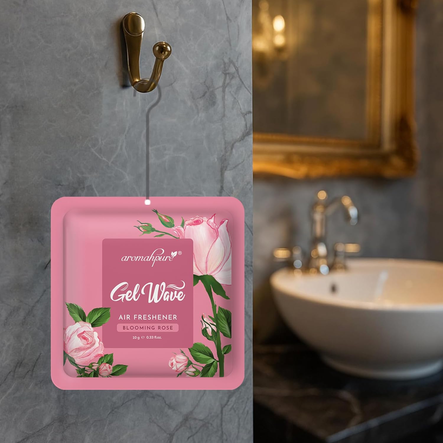 Gel wave air freshener with rose fragrance