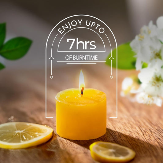 Up to 7 hours Burn time of scented candle 
