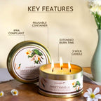 3 Wick Scented Candle Lavender Key Features