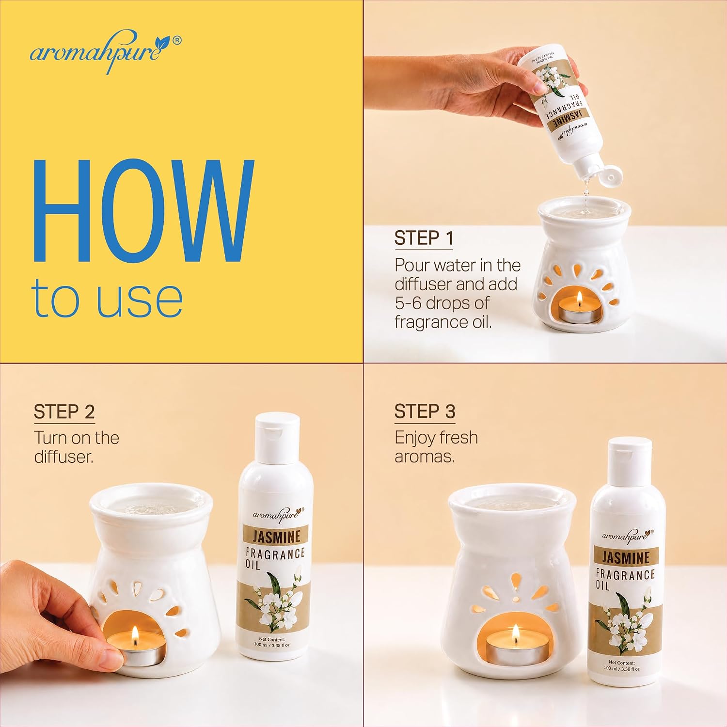 How to use Aromahpure fragrance oil with tealight diffusers