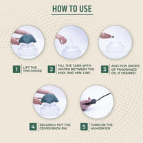 Aromahpure Air Revitalizer |1800ml| Green | Air Humidifier With Built-in Blue LED Light & Wide Coverage area improves air quality, Room moisture, neutralize perfect for home & Office