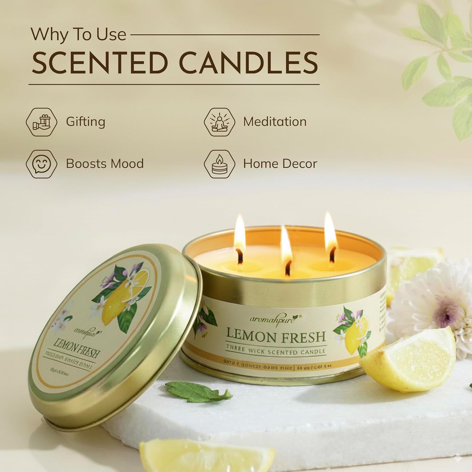 Why to use 3 Wick Scented Candle Lemon