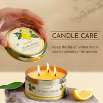 Candle car of 3 Wick Lemon Scented Candle