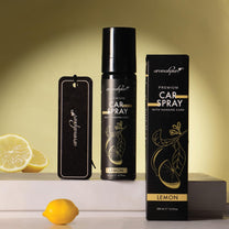Lemon Car Perfume Spray with Hanging Card | 100ml | Long Lasting 800+ Sprays Car Fresheners | IFRA-Compliant Fragrance and Travel Friendly Car Air Freshener| CFC Free &Fast Acting Formula
