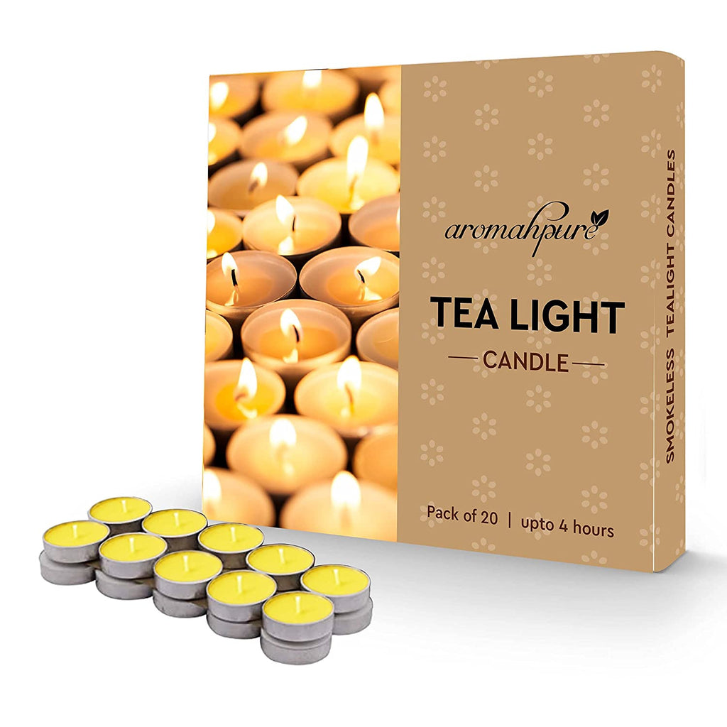 Aromahpure Scented Soy Wax Tealight Candles 10g Lemon Pack of 20