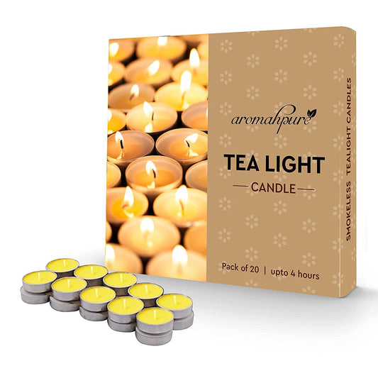 Aromahpure Scented Soy Wax Tealight Candles (10 Grams) (Lemon) Pack of 20