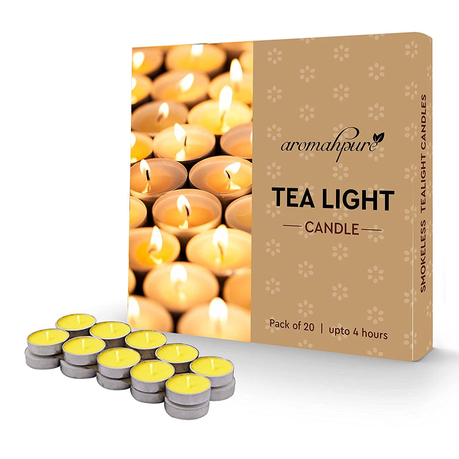 Aromahpure Scented Soy Wax Tealight Candles (10 g) (Lemon) Pack of 20