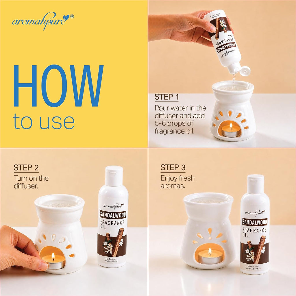 Fragrance Oil - Aroma Oil for Aroma Therapy, Diffusers, Candles and Air Fresheners | Sandalwood 100 ml
