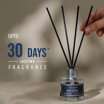 Aromahpure Premium Reed Diffuser | Aqua | 60 ML with 4 Fiber Reed Sticks Long Lasting Upto 35 Days | Room Freshener for Bedroom, Washroom, Office | Toxin Free, Aromatherapy, Stress Relief