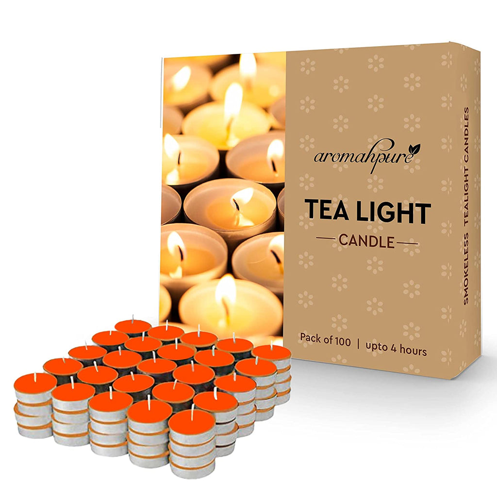 Aromahpure Scented Soy Wax Tealight Candles 10g Orange Pack of 100