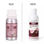 Old vs New Packaging of Aromahpure fragrance oil - rose fragrance