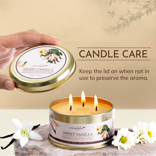 Candle Care of 3 Wick Scented Candle 
