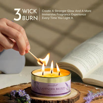 3 Wick Burn Scented Candle Lavender