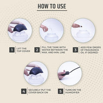 Aromahpure Air Revitalizer |1800ml | Black | Air Humidifier with Built-in Blue LED Light & Wide Coverage | Improves air Quality, Room Moisture, neutralize Perfect for Home & Office (Copy)