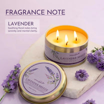 3 Wick Scented Candle Lavender Fragrance note