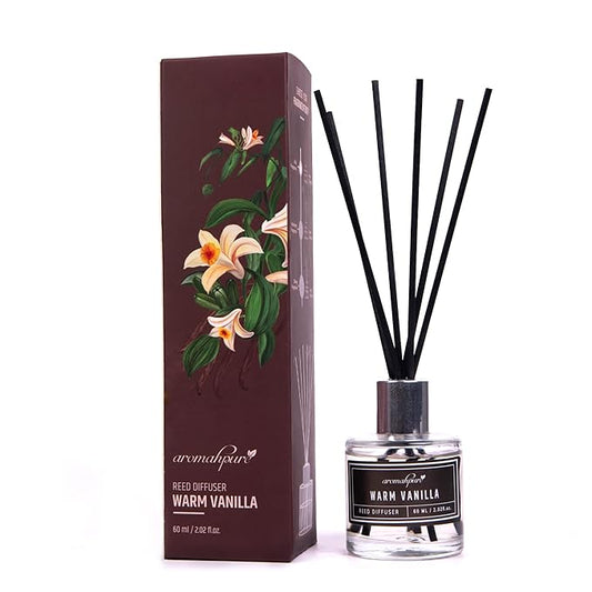 Aromahpure Premium Reed Diffuser with 6 Fiber Reed Sticks (Vanilla, 60 ML)