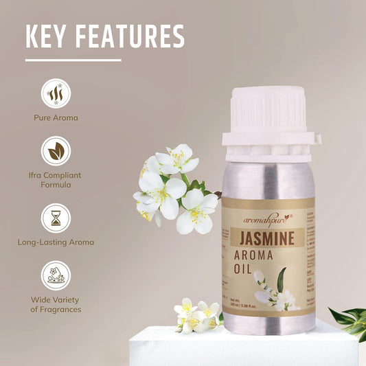 Jasmine Aroma Fragrance Oil | 100 ml | Used in Diffusers, Candles, Air Fresheners, Soaps, IFRA Compliant