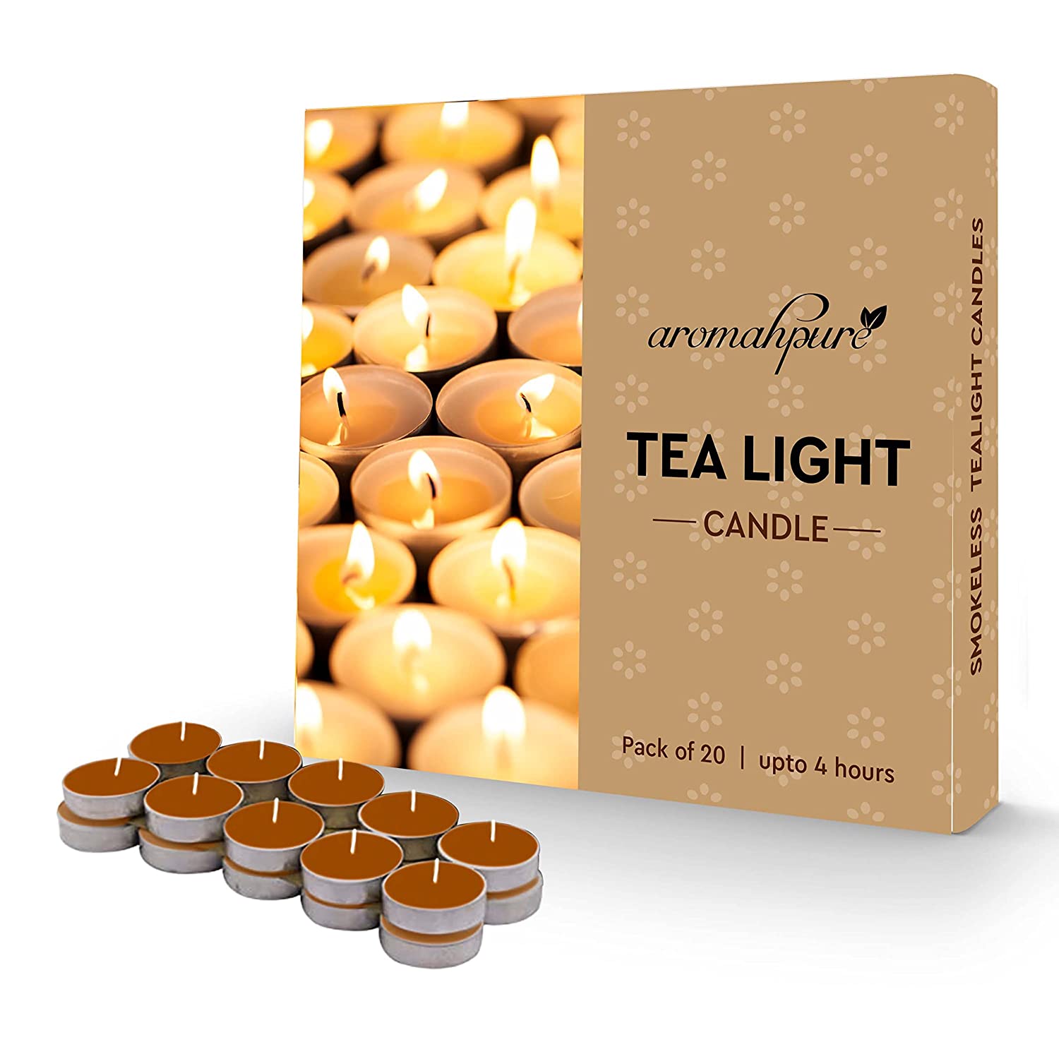 Aromahpure Scented Soy Wax Tealight Candles 10g Vanilla Pack of 20