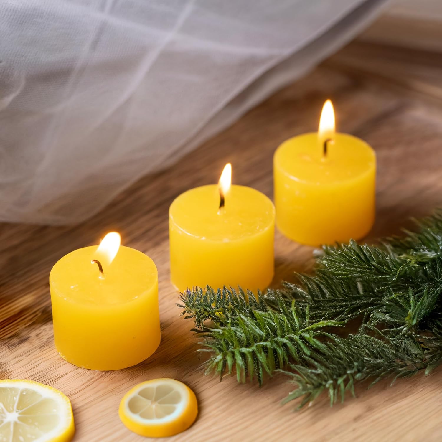 Set of 6 Votive Lemon Scented Candles