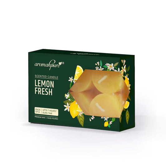 Aromahpure Lemon scented candles pack of 6