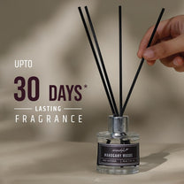 Aromahpure Premium Reed Diffuser | Mahogany | 60 ML with 4 Fiber Reed Sticks Long Lasting Upto 35 Days | Room Freshener for Bedroom, Washroom, Office | Toxin Free, Aromatherapy, Stress Relief