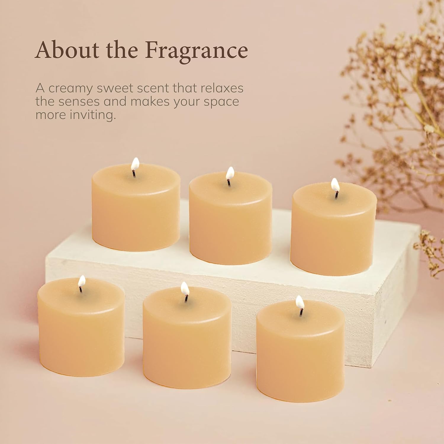 Scented Votive Candles Set of 6 Vanilla Fragrance