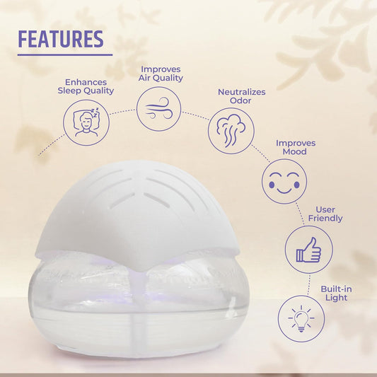 Aromahpure Air Revitalizer |1800ml | White | Air Humidifier with Built-in Blue LED Light & Wide Coverage | Improves air Quality, Room Moisture, neutralize Perfect for Home & Office