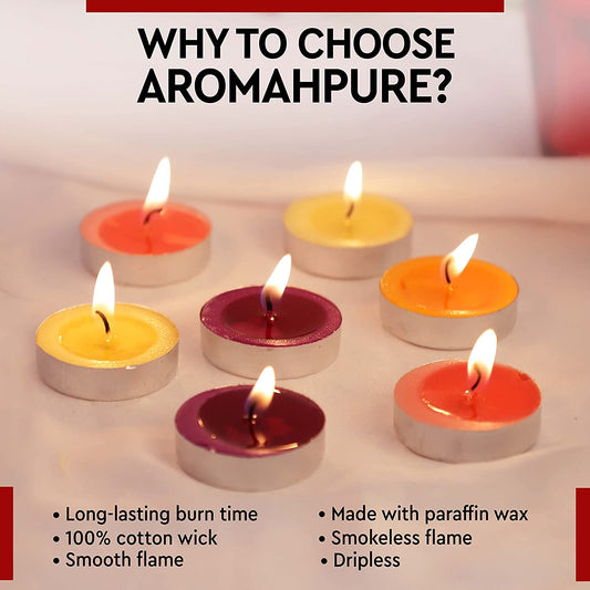 Aromahpure Unscented Tealight Candles (10 Grams) Pack of 50, 100, 200