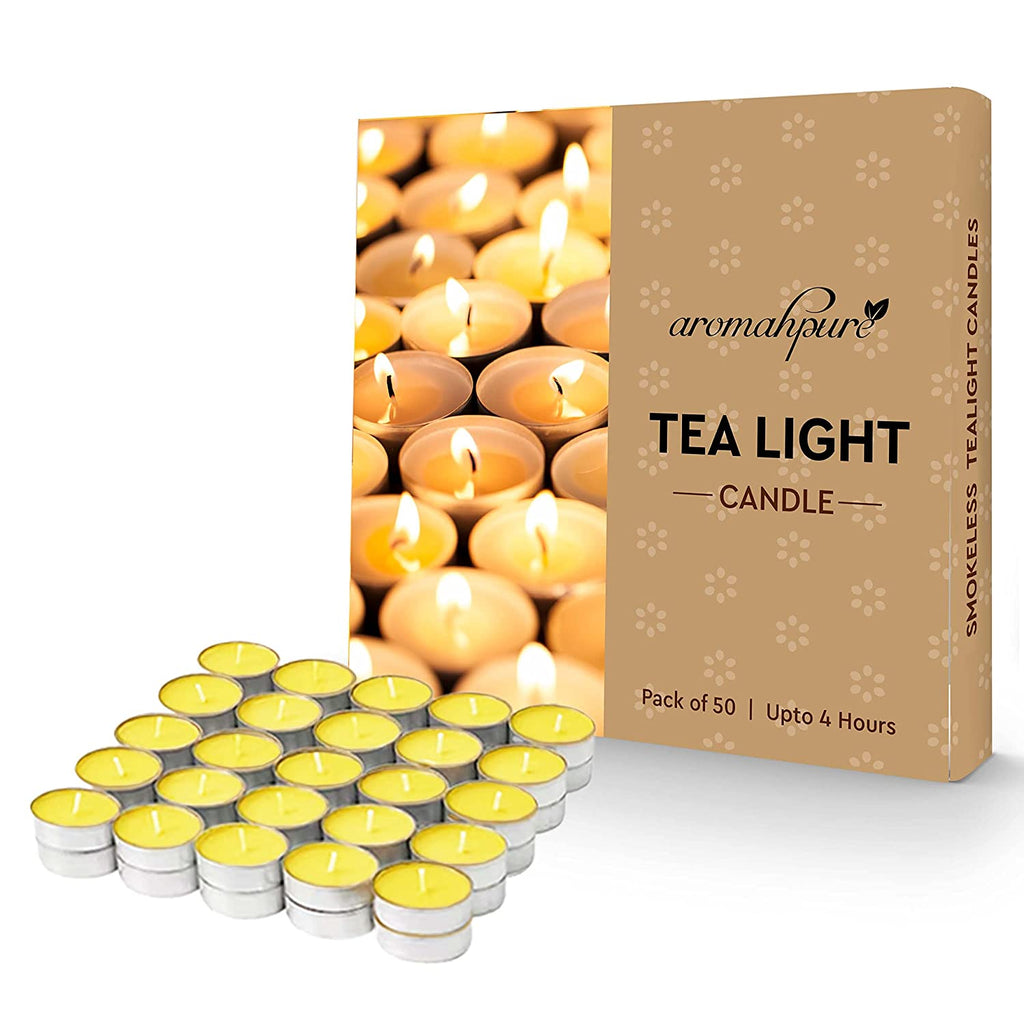 Aromahpure Scented Soy Wax Tealight Candles 10g Lemon Pack of 50