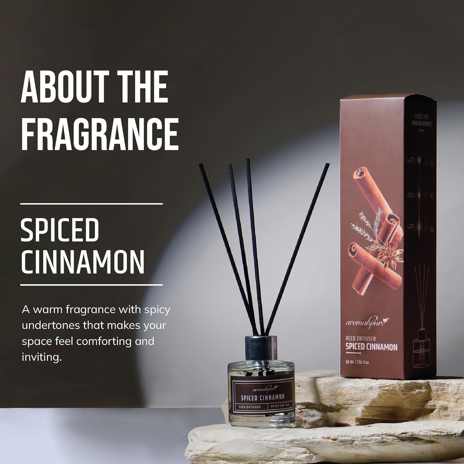 reed diffuser with spiced cinnamon fragrance