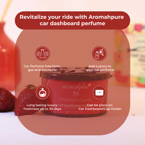 Aromahpure Dashboard Car Perfume with 50 ML Miniature Fragrance Oil (Rose, Strawberry)