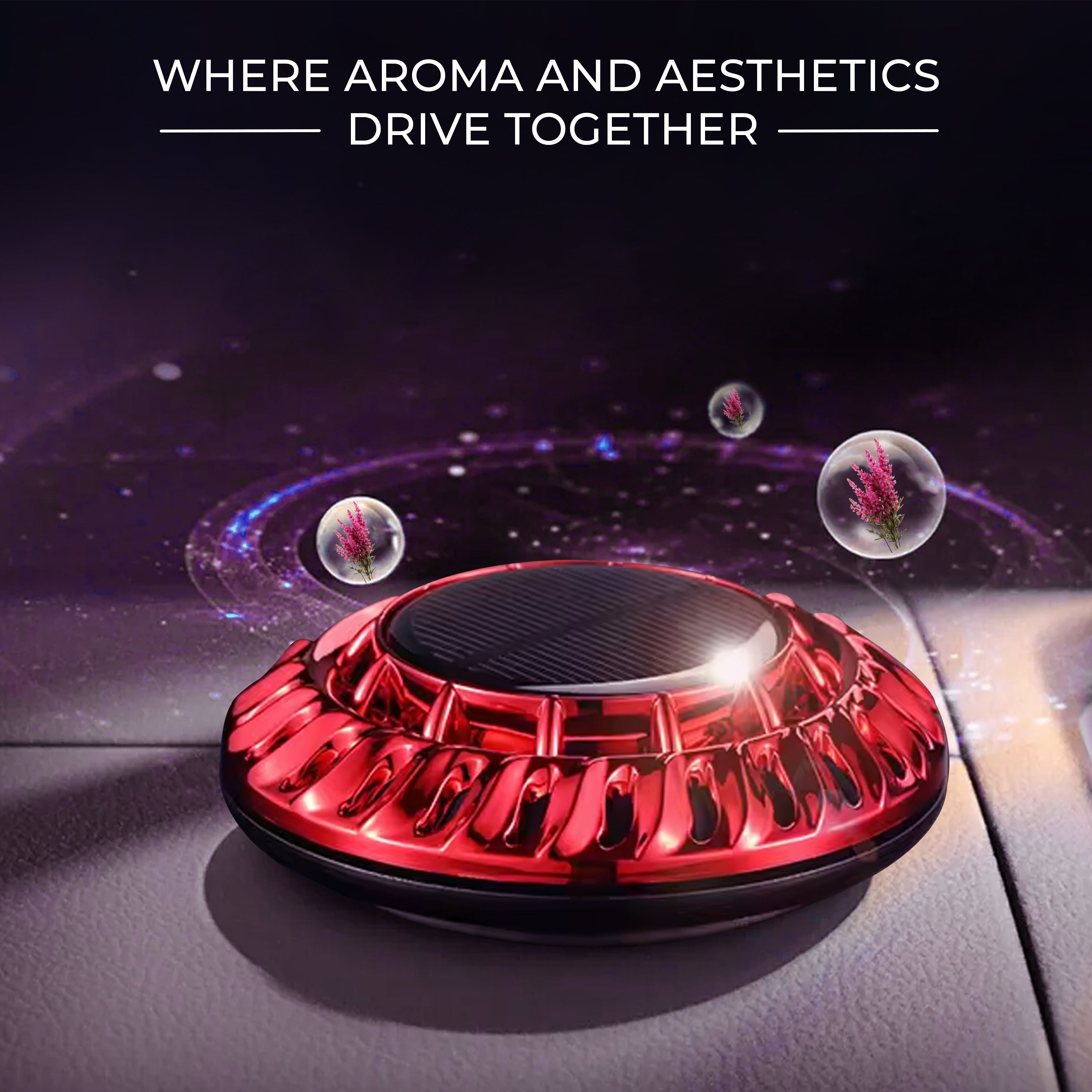 Round Solar Car Perfume Air Freshener (Lavender)