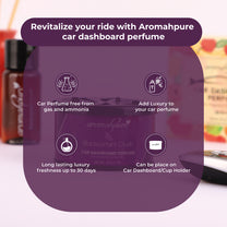 Aromahpure Dashboard Car Perfume with 50 ML Miniature Fragrance Oil (Vanilla, Blackcurrant)