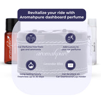 Aromahpure Dashboard Car Perfume with 50 ML Miniature Fragrance Oil (Lavender, Blackcurrant)