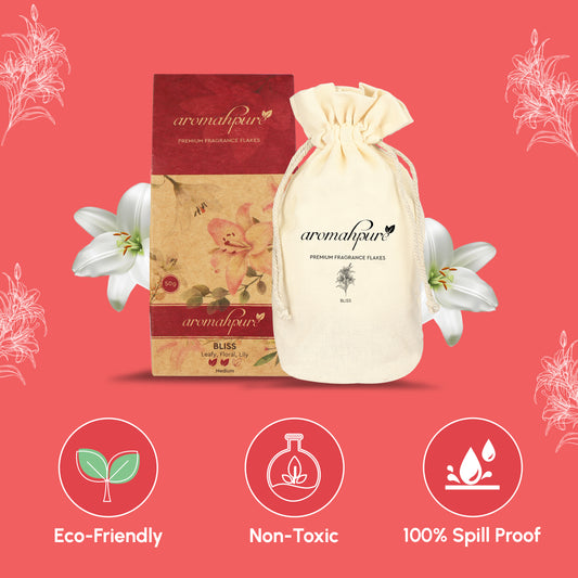 Aromahpure Premium Flakes Car Perfume - Floral Lily (Bliss)