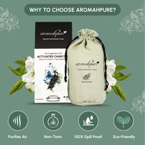 Aromahpure Premium Car Perfume Flakes with Activated Charcoal - Floral (White Blossom)