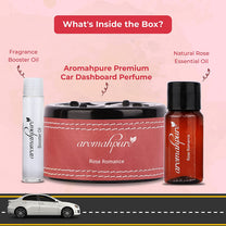 Aromahpure Dashboard Car Perfume with 50 ML Floral Miniature, Rose Fragrance Oil
