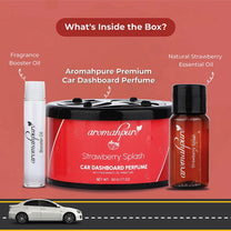 Aromahpure Dashboard Car Perfume with 50 ML Fruity Miniature, Strawberry Fragrance Oil