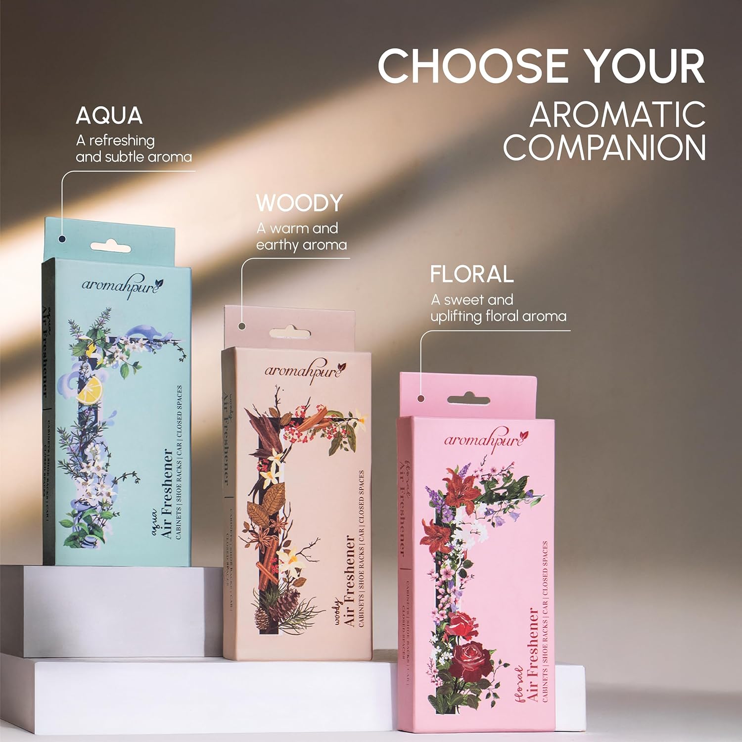 Hanging car perfume freshener Leaf hanger with three fragrances