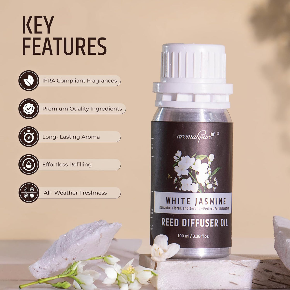 Key Features of White Jasmine reed diffuser oil